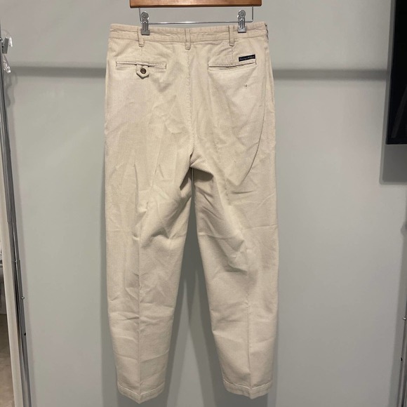 Tommy Hilfiger Cream Color Cordorouy Pleated Pants 34 x 32 Pre-owned - Picture 3 of 8
